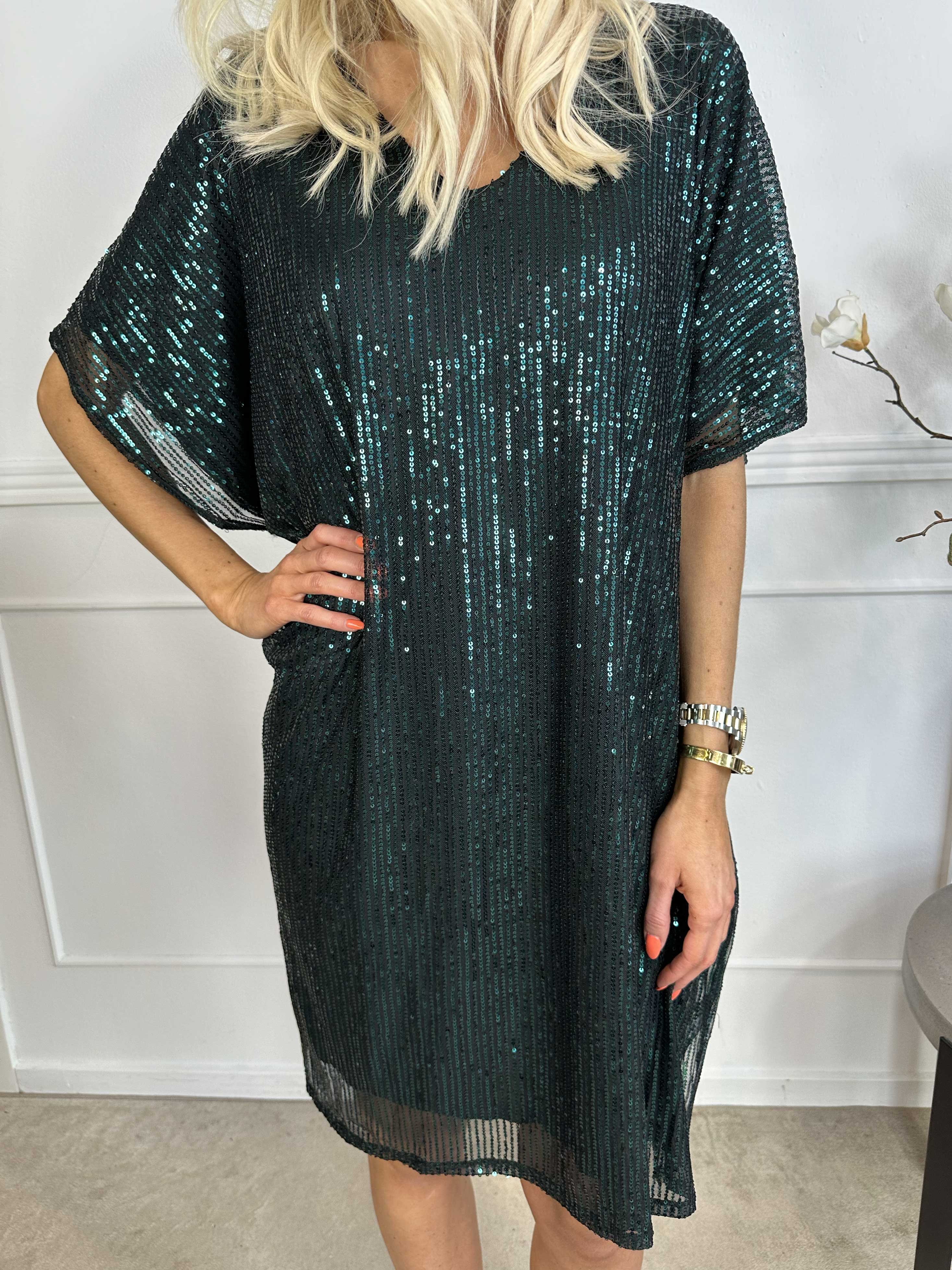 Azmina - Tunikakjole i løs pasform med pailletter